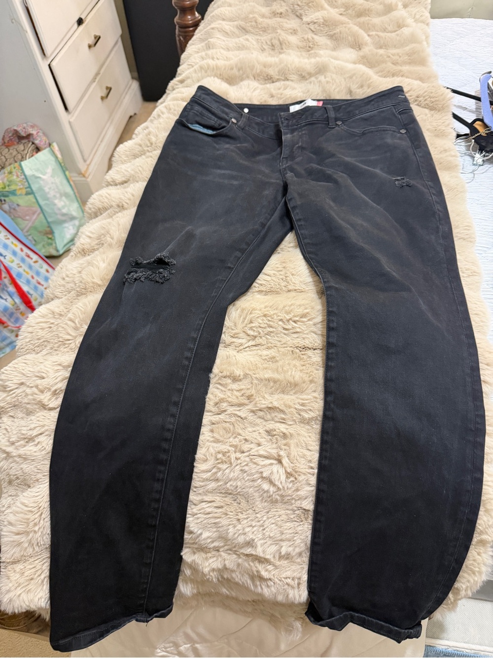 CAbi Relaxed Black Distressed Jeans